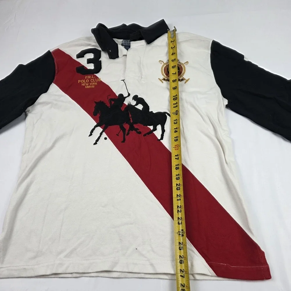 Polo By Ralph Lauren Polo Shirt Mens 2XL Multicolor Custom Fit Rugby Graphic 3